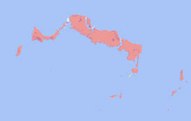 Range map of Cyclura carinata